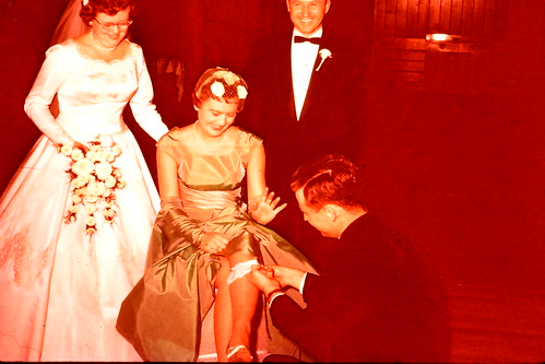 1958 vintage photo 35MM slide 1950s Wedding Garter Belt Reception