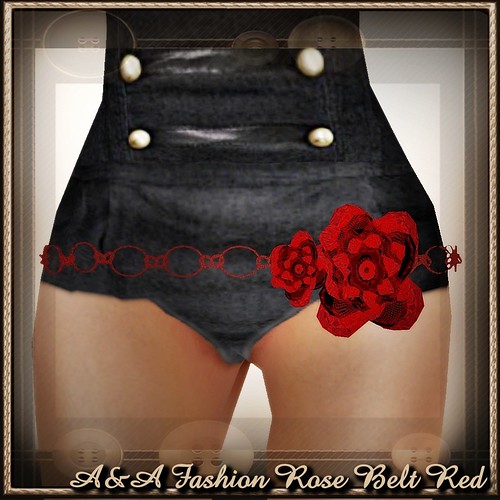A&A Fashion Rose Belt Red