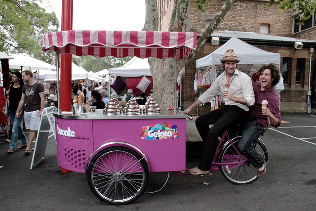 Tom and Julien with the Gelato Cart