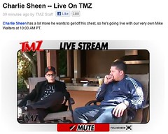 Charlie Sheen LIVE on TMZ from his backyard