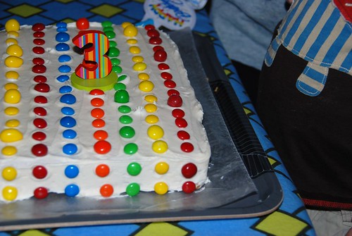 rainbow m & m cake