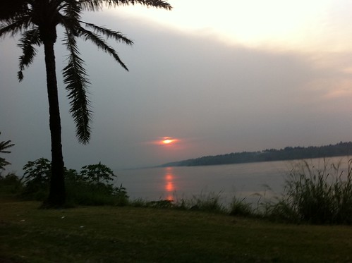 Sunset over the Congo River by amalthya