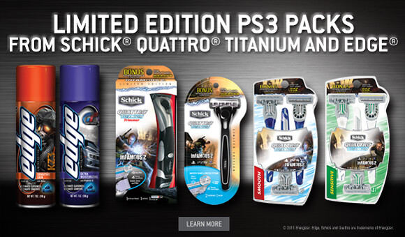 Limited Edition PS3 Packs from Schick Quattro Titanium and Edge