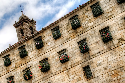 Windows and roses. Santiago de Compostela. Ventanas y rosas