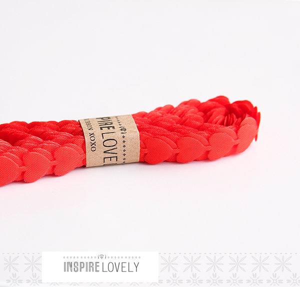 red puffy heart ribbon - perfect xo