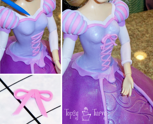 Princess Rapunzel barbie birthday cake tutorial bow