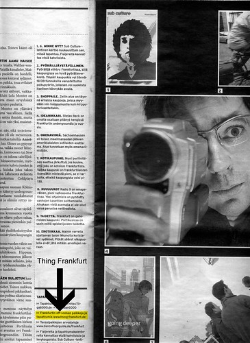 Seite aus dem finnischen  Valo Magazin Helsinki über Frankfurt. Dezember 2005