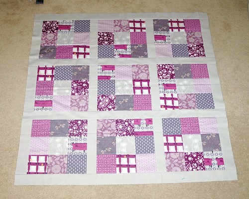 Purple Nine-Patch baby quilt