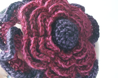 Crochet Headband with Giant rose