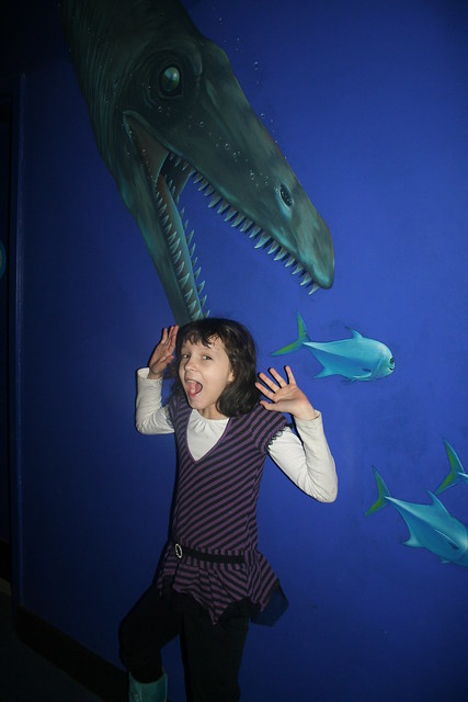 Newport Aquarium:  Maya and a leopleuridon