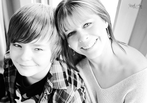 mother-and-son-smiles-BW