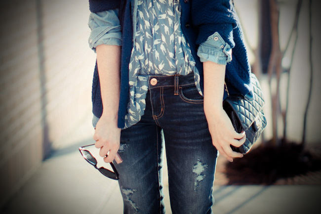 Chanel bag, American Eagle jeans, Miu Miu fashion