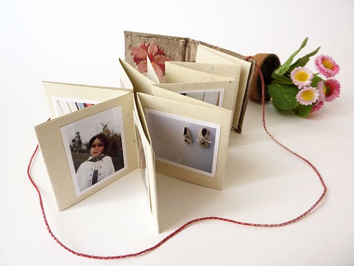 Mini photo album with accordion "Wild flowers and silk" by MOV