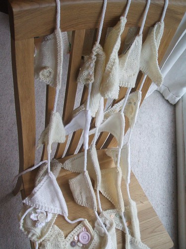 Knitted wedding bunting