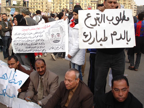 Mubarak needs Blood banner