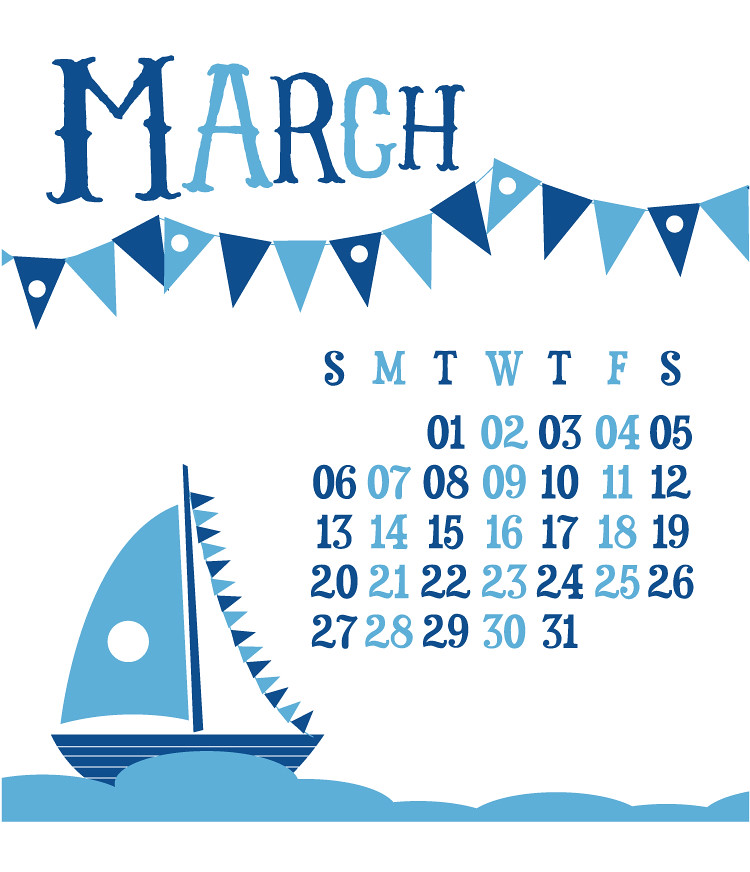 March Digital Desktop Calendar