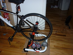 Bike mounted on the trainer
