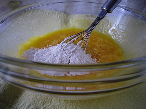 Adding the flour