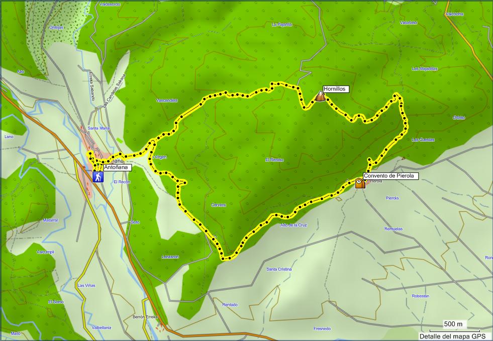 Mapa 2011_03_12 Hornillos pasando por convento de Pierola