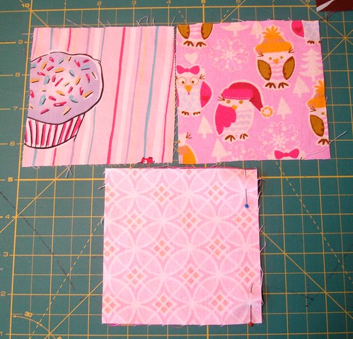 Altered Four Square Quilt Block Tutorial: Initial Pinning of Both Pairs