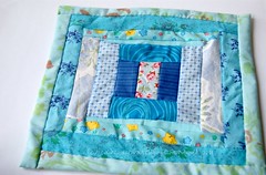 Blue mini quilt for Japan