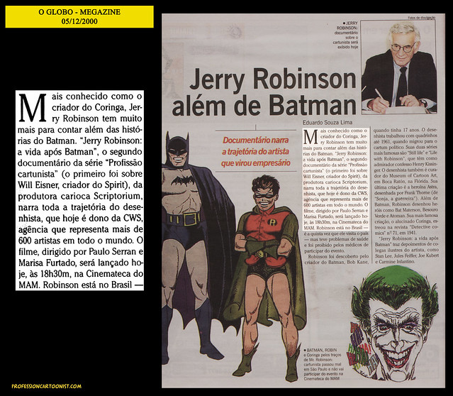 "Jerry Robinson além de Batman" - O Globo - 05/12/2000