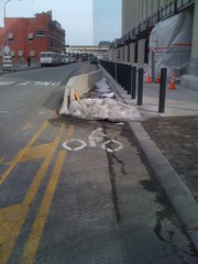 Blocked  Contraflow Bike Lane on 30th Street
