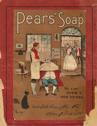 GPO Belfast Telephone Directory, 1914 - rear cover showing advert for Pears Soap, illustrated by Phil May by mikeyashworth