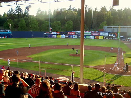 Baseball game at Nat Bailey's Stadium, Vancouver