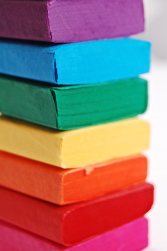 rainbow tissue paper stack