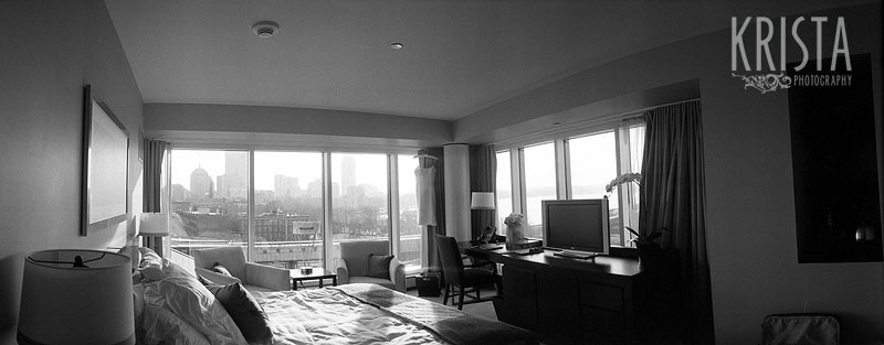 Liberty Hotel Boston - pano in black & white film