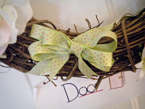 The bow on my Easter Wreath