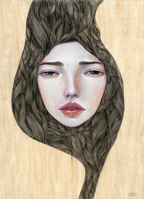 Kind of Blue. 9" x 12".  Acrylic & Colored Pencil on Wood. © 2011