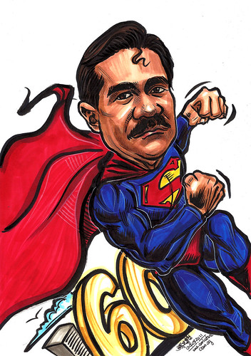Superman caricature for The Tanglin Club