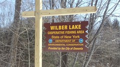 Sign for Wilber Lake (near Laurens, NY) by JuneNY