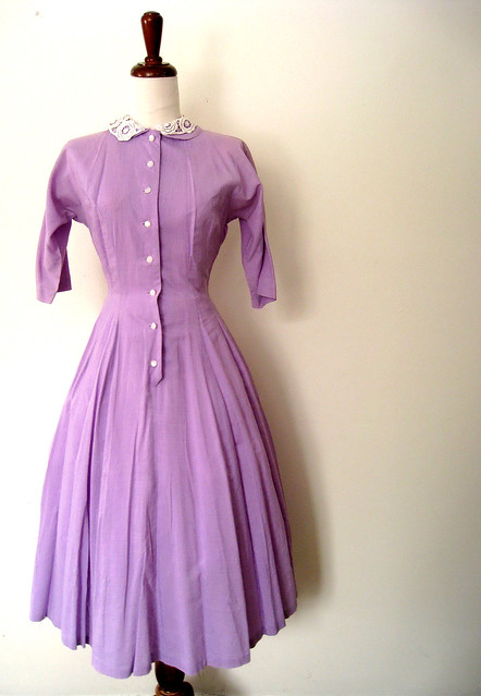 Lavendar & Lace Ready For Spring Day Dress, vintage 50's