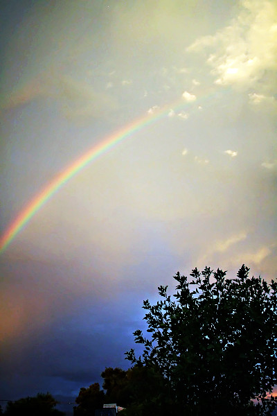 July 17, 2010: rainbow at sunset