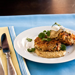 Green Chile Crab Cakes with Tomatillo Salsa