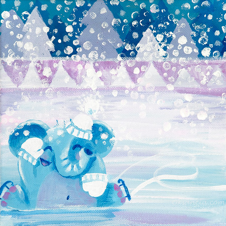 14 - Slippery - Rondy the Elephant on ice by Oksancia