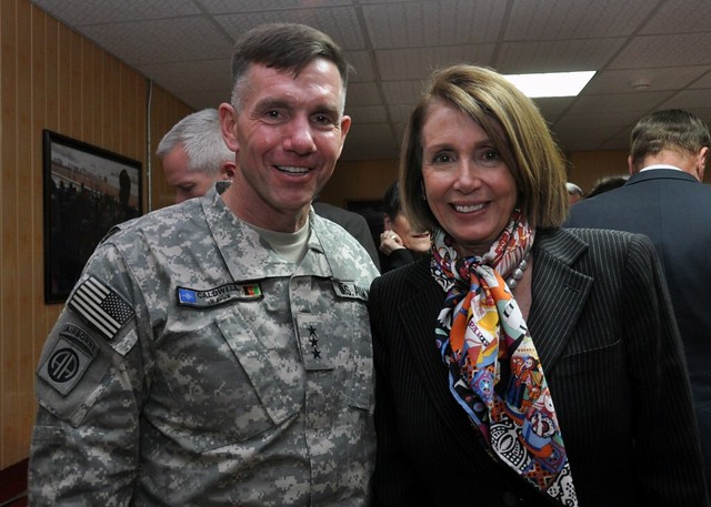 Leader Nancy Pelosi and Lt. General William Caldwell