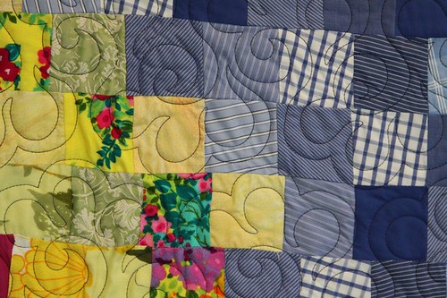 recycled fabric quilt, memory quilt, recycled clothing quilt, mamaka mills 3