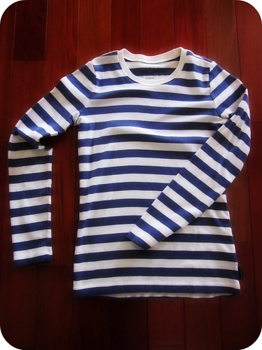 Liz Clairborne Navy-white Striped shirt