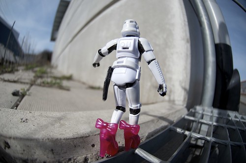 The Stormtrooper is out walking on a thin line