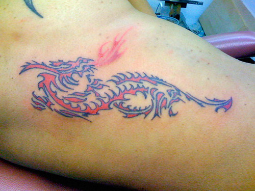 tribal dragon tattoo flash. red tribal dragon tattoo