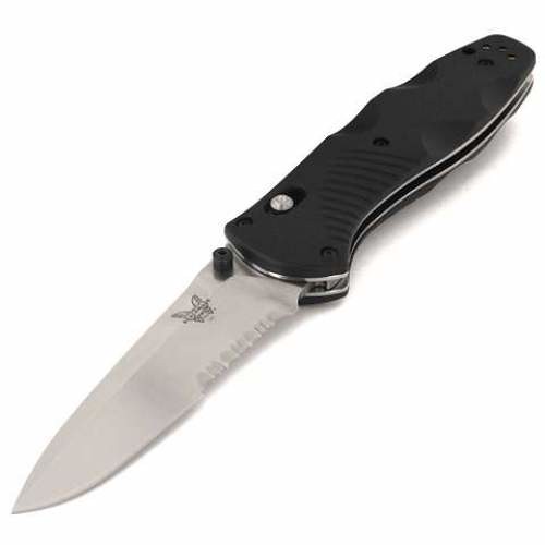 Benchmade Barrage AXIS-Assisted 3.6" Satin Combo Blade, Valox Handles