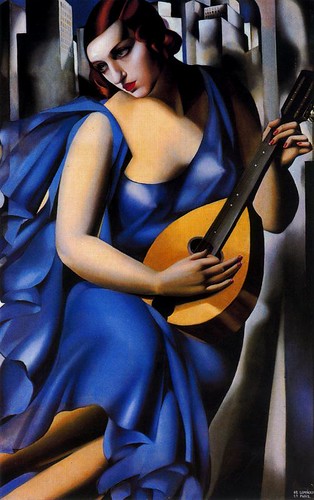 Blue Woman with a Guitar (1929 - Tamara de Lempicka) by MorCheebs