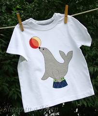 Playful Seal Appliqued' Tee, 12/18 month