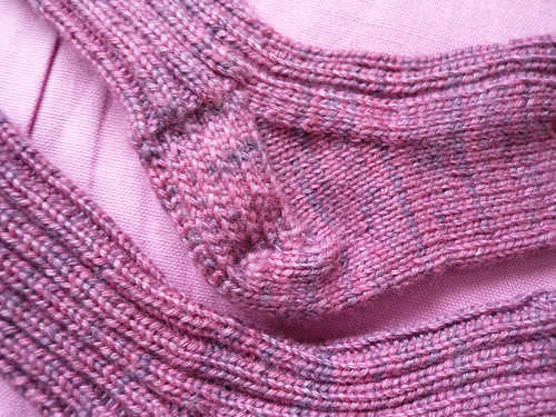 Pink socks - close