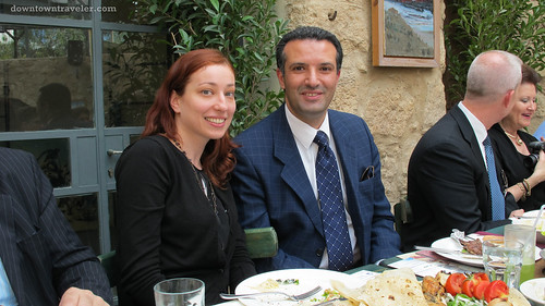 JTB Managing Director Nayef Al-Fayez with Leslie Koch in Madaba Jordan
