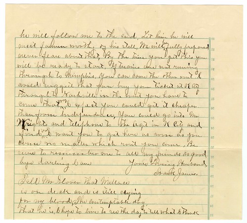 Frank James letter to Anna James, 1884  (2 of 5)